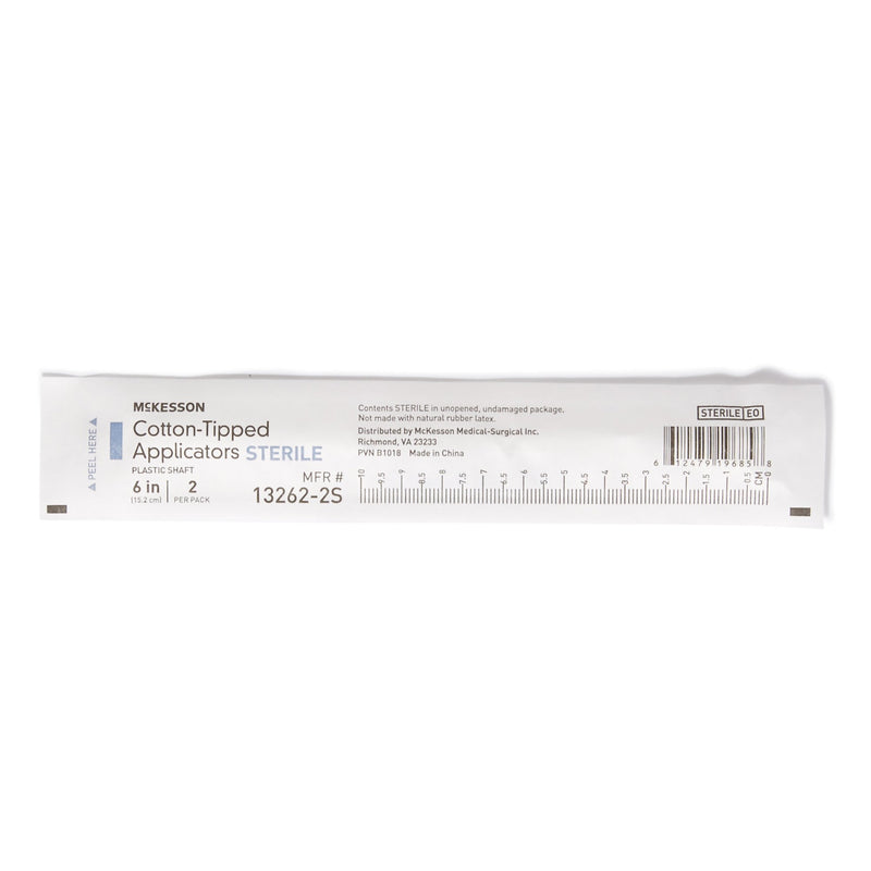 Swabstick McKesson Cotton Tip Plastic Shaft 6 Inch Sterile 2 per Pack