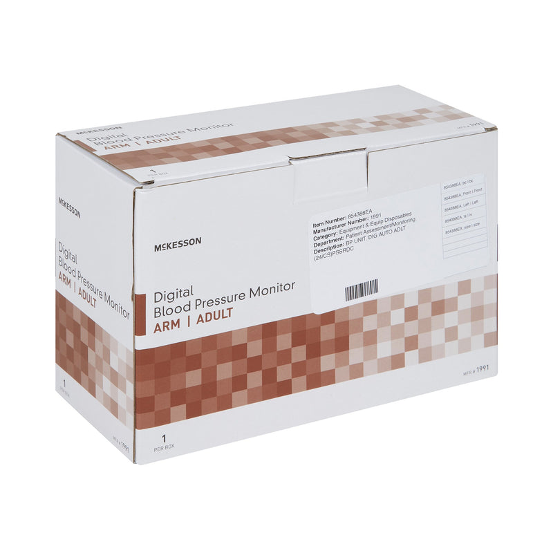 Home Automatic Digital Blood Pressure Monitor McKesson Brand Adult Cuff Nylon Cuff 22 - 36 cm Desk Model