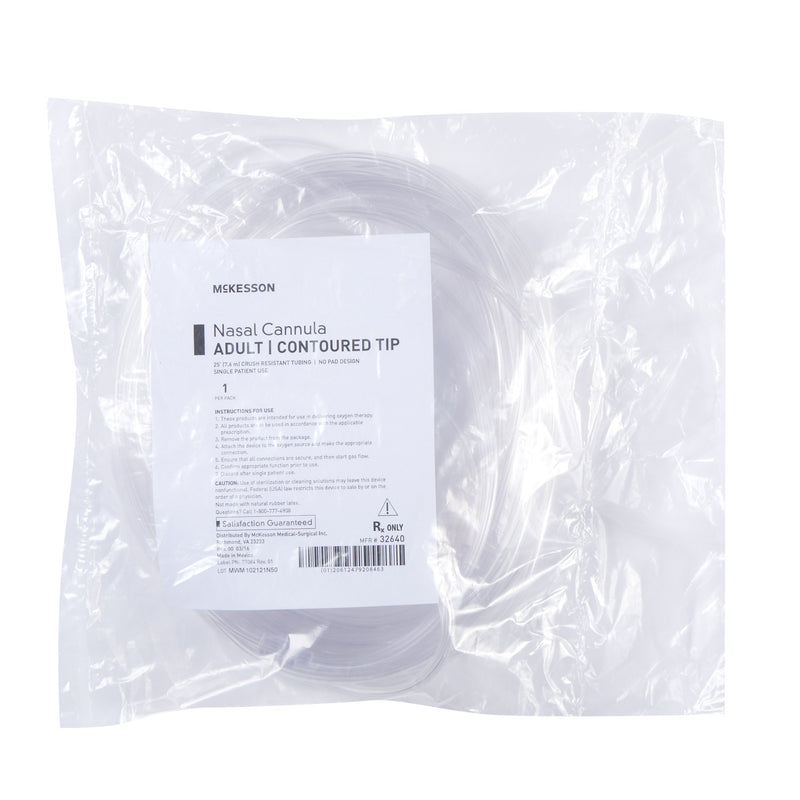 Nasal Cannula McKesson Adult Curved Prong / NonFlared Tip 25 Foot O2 Line