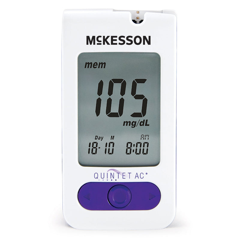 Blood Glucose Meter QUINTET AC® 5 Second Results Stores up to 500 Results No Coding Required