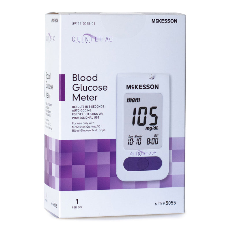 Blood Glucose Meter QUINTET AC® 5 Second Results Stores up to 500 Results No Coding Required