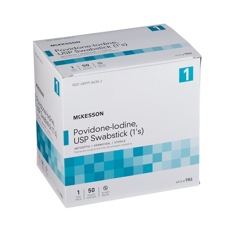 Impregnated Swabstick McKesson 10% Strength Povidone-Iodine Individual Packet Sterile