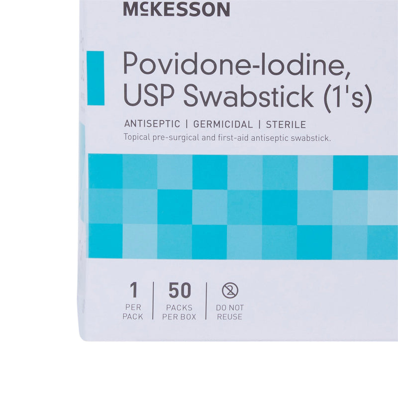 Impregnated Swabstick McKesson 10% Strength Povidone-Iodine Individual Packet Sterile
