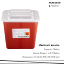 Sharps Container McKesson Prevent® Red Base 10-1/4 H X 7 W X 10-1/2 D Inch Horizontal Entry 2 Gallon