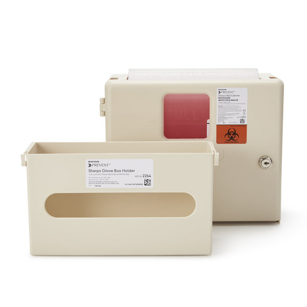 Sharps Container Cabinet / Wall Enclosure with Glove Box McKesson Prevent® Polypropylene Wall Mount Locking