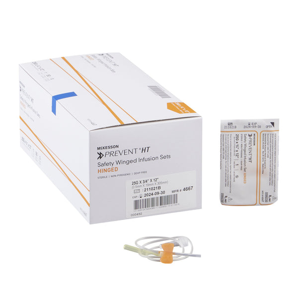 Infusion Set McKesson Prevent® 25 Gauge 3/4 Inch 12 Inch Tubing Without Port