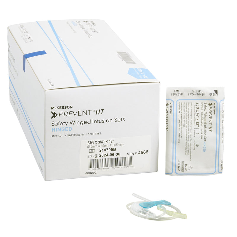 Infusion Set McKesson Prevent® 23 Gauge 3/4 Inch 12 Inch Tubing Without Port