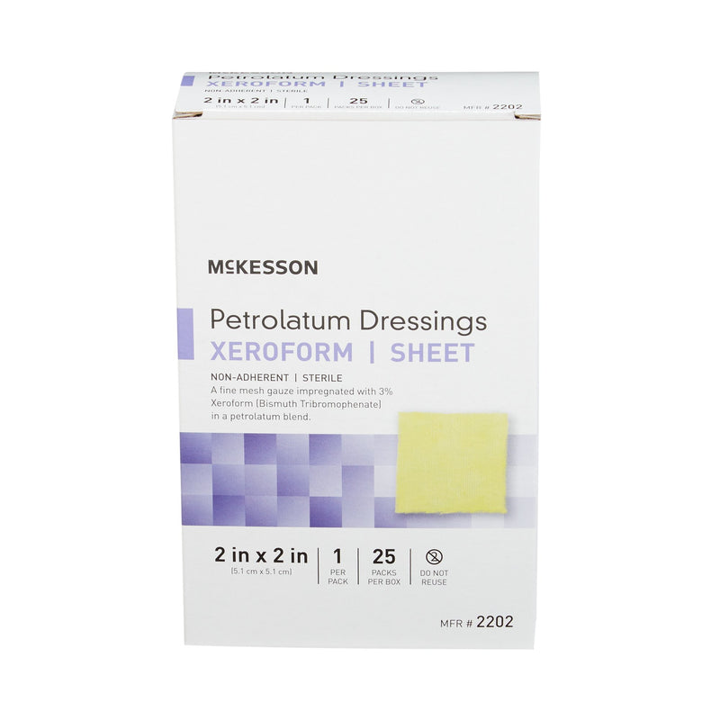 Xeroform Petrolatum Impregnated Dressing McKesson Square 2 X 2 Inch Sterile
