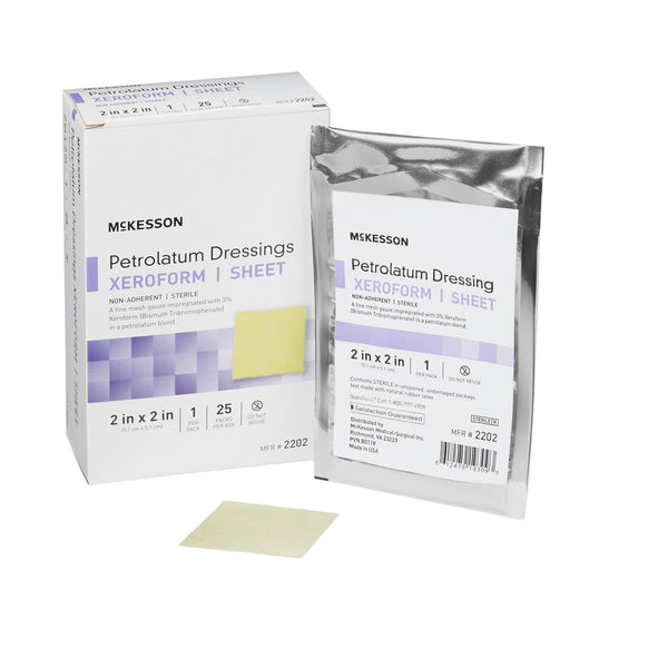 Xeroform Petrolatum Impregnated Dressing McKesson Square 2 X 2 Inch Sterile