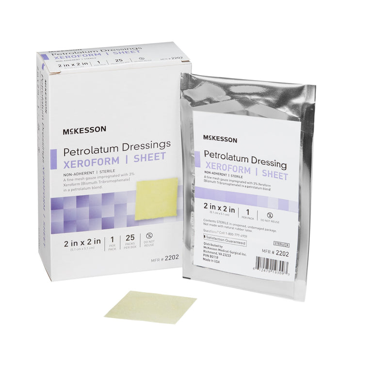 Xeroform Petrolatum Impregnated Dressing McKesson Square 2 X 2 Inch Sterile