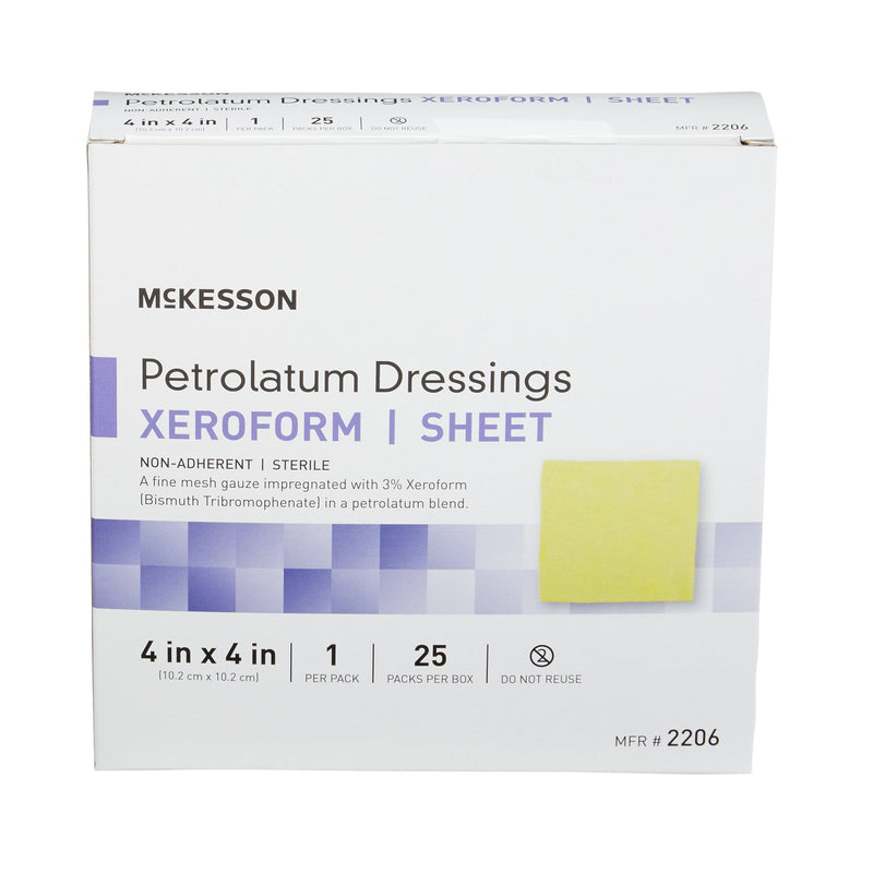 Xeroform Petrolatum Impregnated Dressing McKesson Square 4 X 4 Inch Sterile