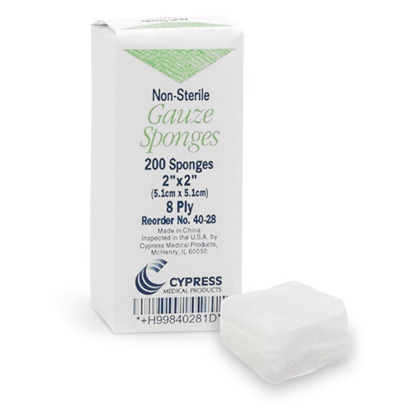 Gauze Sponge McKesson 2 X 2 Inch 8-Ply NonSterile 200 per Pack