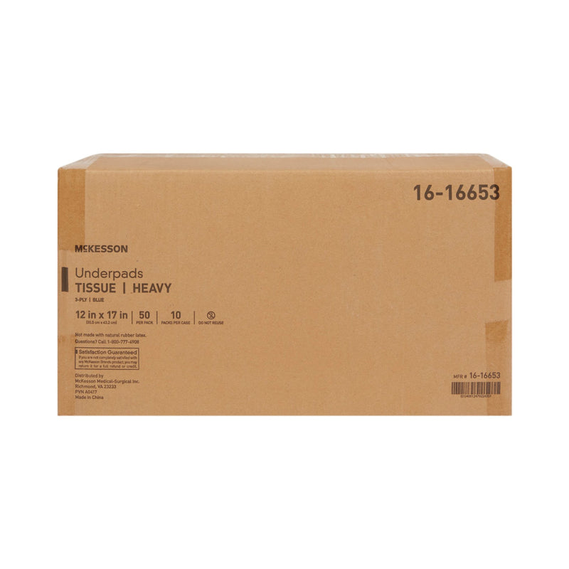 Procedure Underpad McKesson 12 W X 17 L Inch Blue NonSterile
