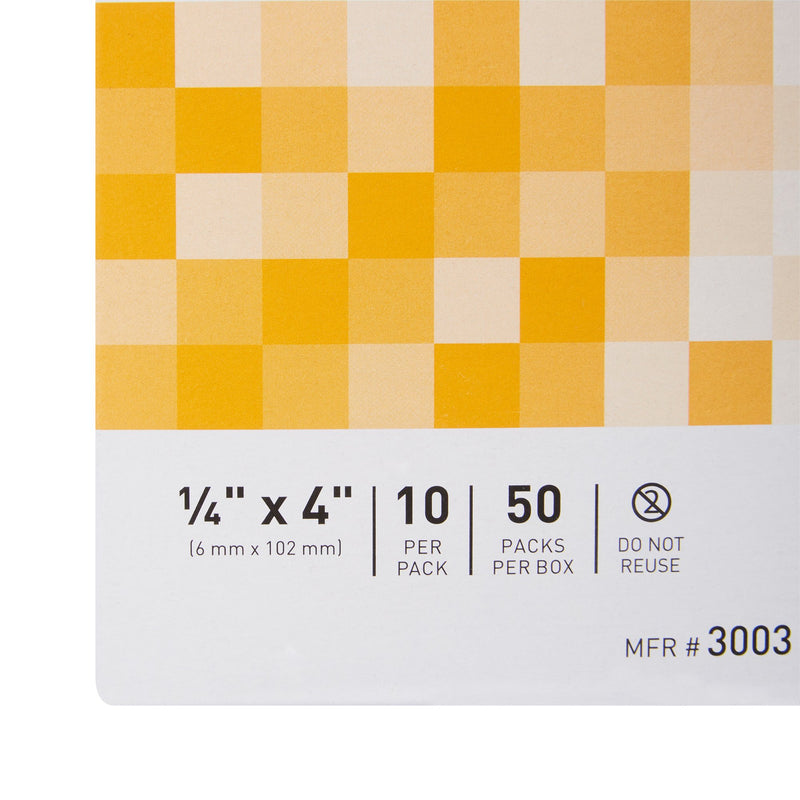 Skin Closure Strip McKesson 1/4 X 4 Inch Nonwoven Material Flexible Strip Tan