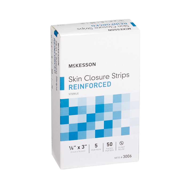 Skin Closure Strip McKesson 1/8 X 3 Inch Nonwoven Material Reinforced Strip White