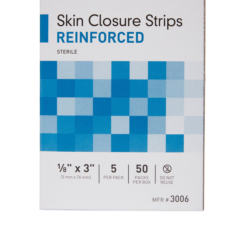 Skin Closure Strip McKesson 1/8 X 3 Inch Nonwoven Material Reinforced Strip White