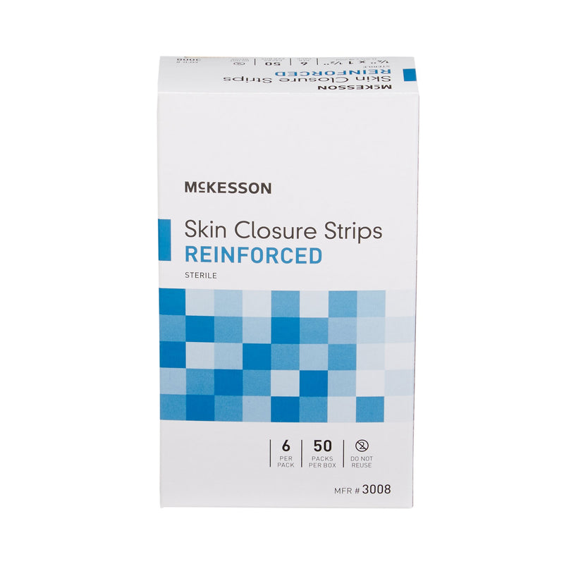 Skin Closure Strip McKesson 1/4 X 1-1/2 Inch Nonwoven Material Reinforced Strip White