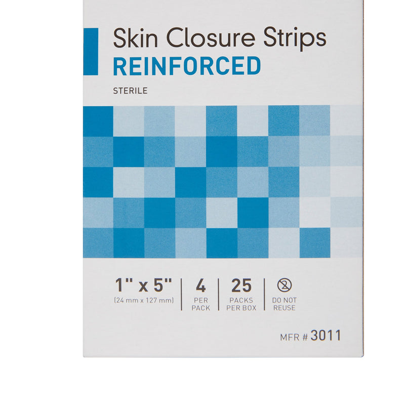 Skin Closure Strip McKesson 1 X 5 Inch Nonwoven Material Reinforced Strip White
