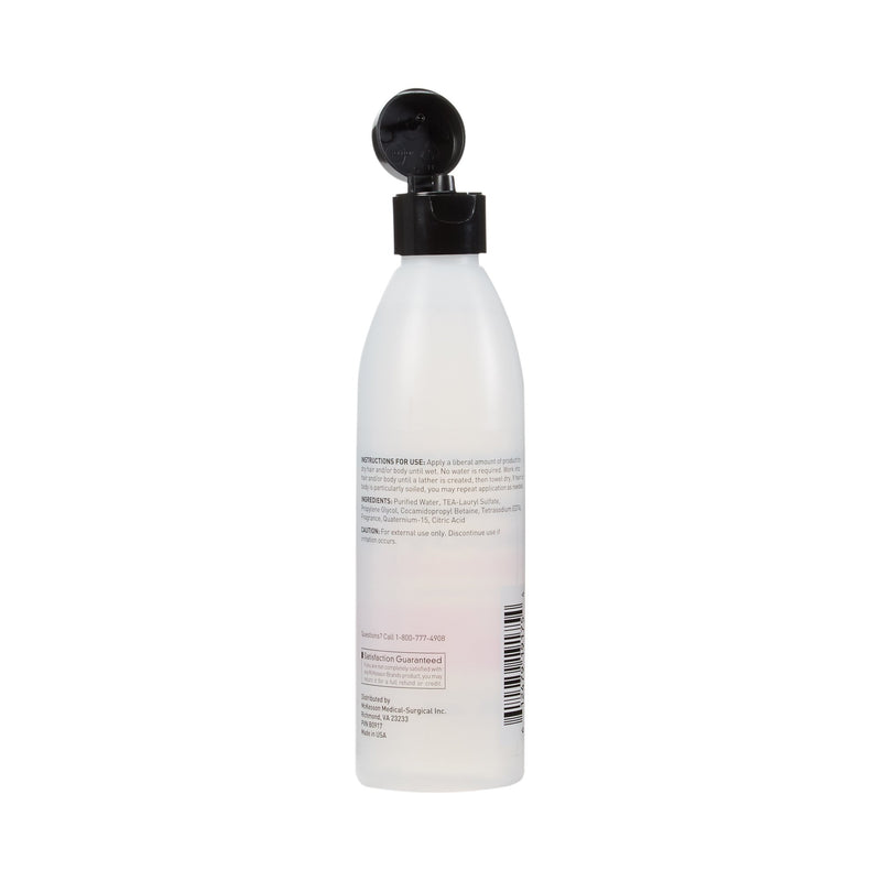 Rinse-Free Shampoo and Body Wash McKesson 8 oz. Flip Top Bottle Light Floral Scent
