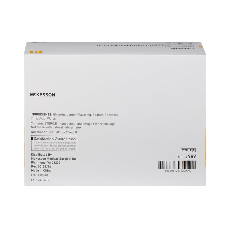 Lemon Glycerin Swabstick McKesson Rayon Tip 3 per Pack