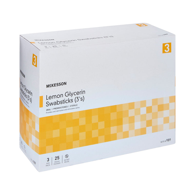 Lemon Glycerin Swabstick McKesson Rayon Tip 3 per Pack