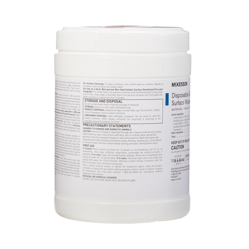 Surface Disinfectant McKesson Premoistened Manual Pull Wipe 160 Count Canister Alcohol Scent NonSterile