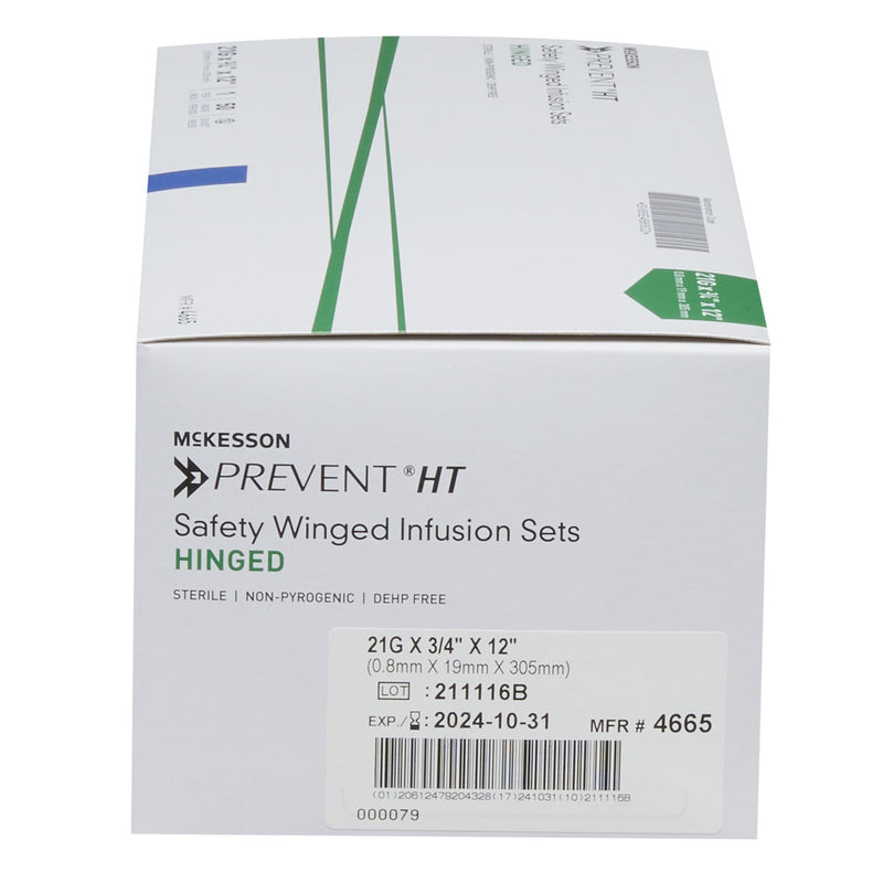 Infusion Set McKesson Prevent® 21 Gauge 3/4 Inch 12 Inch Tubing Without Port