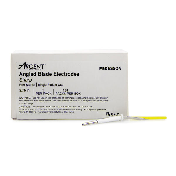 Blade Electrode McKesson Argent™ Stainless Steel NonSterile Sharp Angled Blade Tip Disposable
