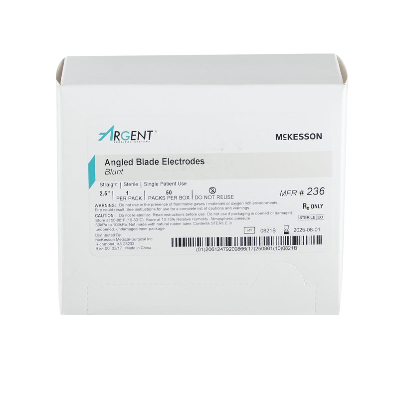Blade Electrode McKesson Argent™ Stainless Steel Sterile Sharp Angled Blade Tip Disposable