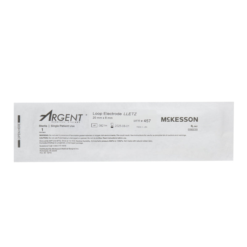 LEEP/LLETZ Electrode McKesson Argent™ Tungsten Wire Sterile 20 X 8 mm Loop Tip Disposable