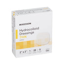 Thin Hydrocolloid Dressing McKesson Film Backing 2 X 2 Inch Square Hydrocolloid