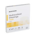 Thin Hydrocolloid Dressing McKesson Film Backing 4 X 4 Inch Square Hydrocolloid / Film