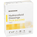 Hydrocolloid Dressing McKesson Waterproof Film Backing 2 X 2 Inch Square Hydrocolloid / Film