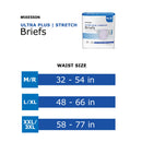Unisex Adult Incontinence Brief McKesson Ultra Plus Stretch Medium Disposable Heavy Absorbency