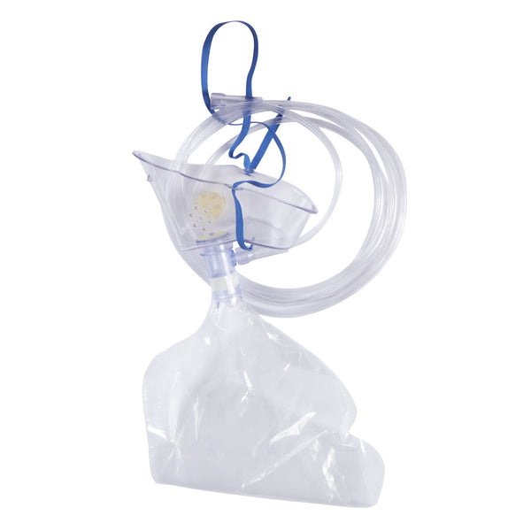 NonRebreather Oxygen Mask McKesson Elongated Style Adult One Size Fits Most Adjustable Head Strap / Nose Clip