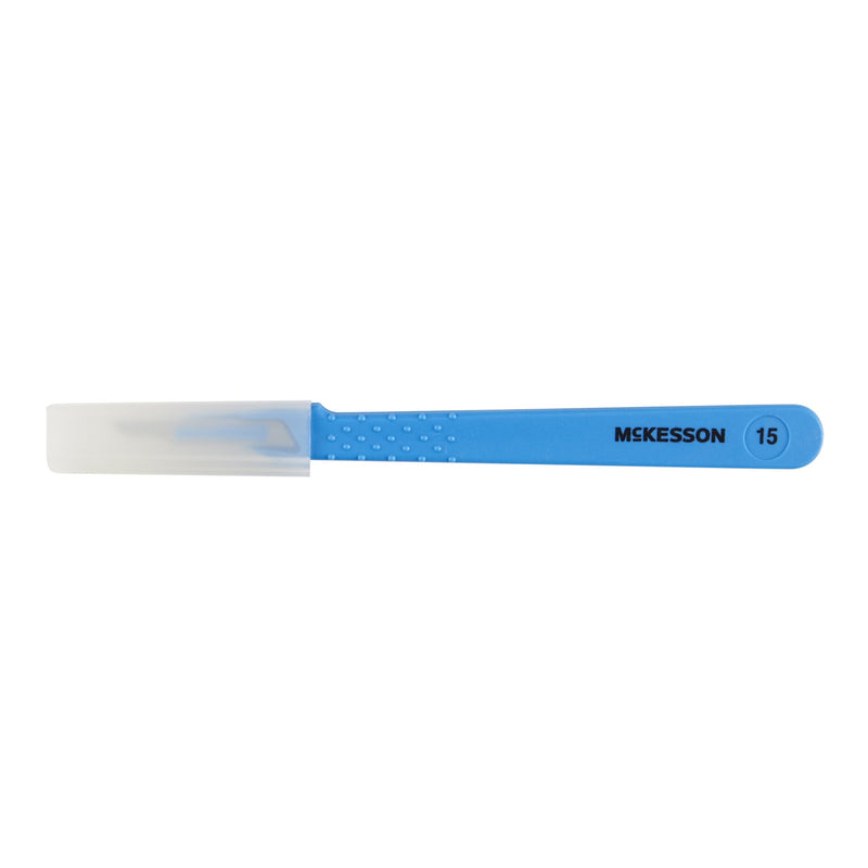 Scalpel McKesson No. 15 Stainless Steel / Plastic Sensory Grip Handle Sterile Disposable