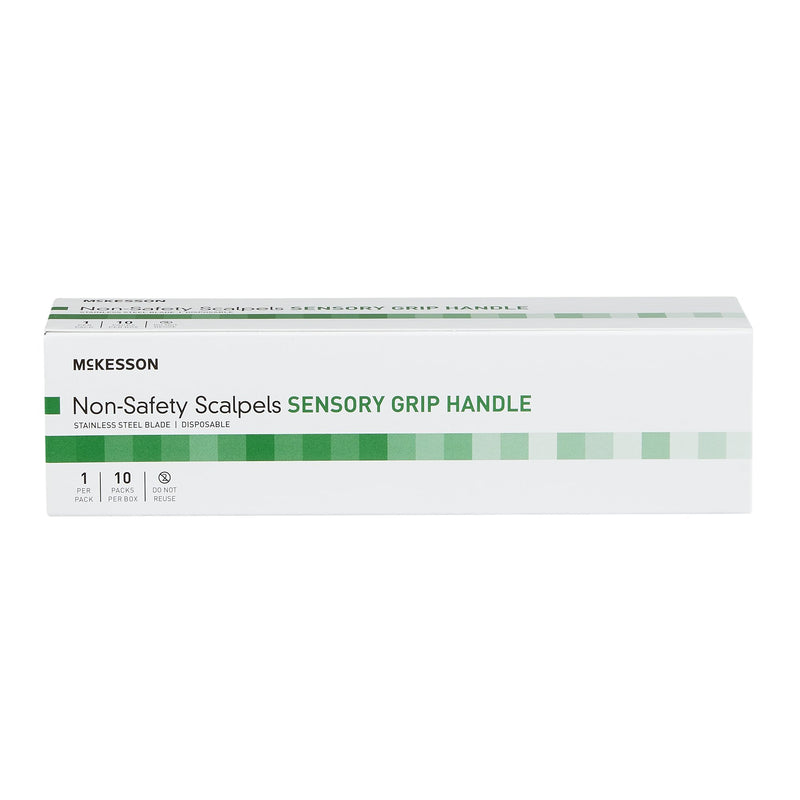 Scalpel McKesson No. 15 Stainless Steel / Plastic Sensory Grip Handle Sterile Disposable