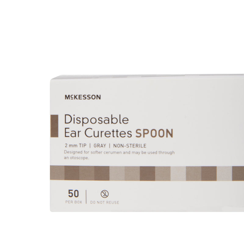 Ear Curette McKesson Handle with Grooves 2 mm Tip Cup Tip