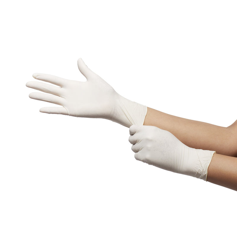 Exam Glove McKesson Confiderm® Large NonSterile Latex Standard Cuff Length Textured Fingertips Ivory Not Rated