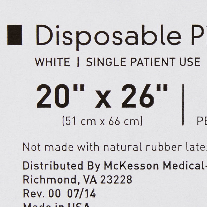 Bed Pillow McKesson 20 X 26 Inch White Single Patient Use