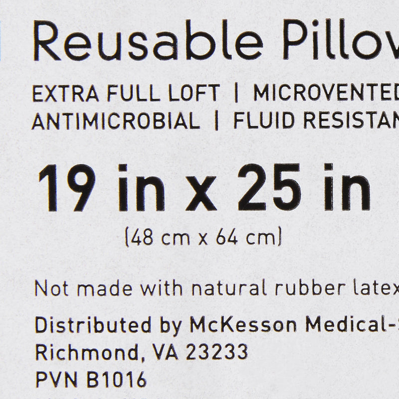 Bed Pillow McKesson 19 X 25 Inch White Reusable