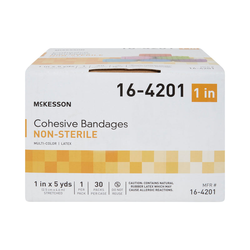 Cohesive Bandage McKesson 1 Inch X 5 Yard Self-adherent Closure Purple / Pink / Green / Light Blue / Royal Blue / Red NonSterile Standard Compression
