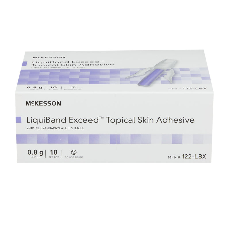 Skin Adhesive McKesson LiquiBand® Exceed™ 0.8 mL Liquid Precision and Dome Applicator Tip 2-Octyl Cyanoacrylate