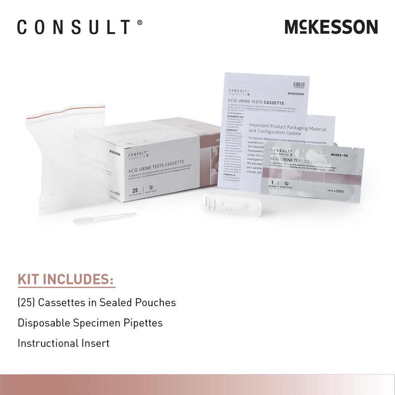 Reproductive Health Test Kit McKesson Consult™ hCG Pregnancy Test 25 Tests CLIA Waived