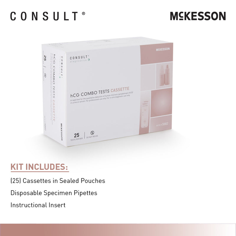 Reproductive Health Test Kit McKesson Consult™ hCG Pregnancy Test 25 Tests CLIA Waived Sample Dependent