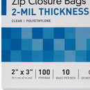 Reclosable Bag McKesson 2 X 3 Inch Polyethylene Clear Zipper Closure
