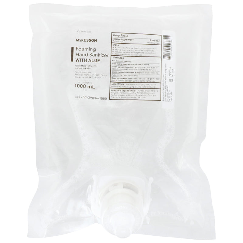 Hand Sanitizer with Aloe McKesson 1,000 mL Ethyl Alcohol Foaming Dispenser Refill Bag