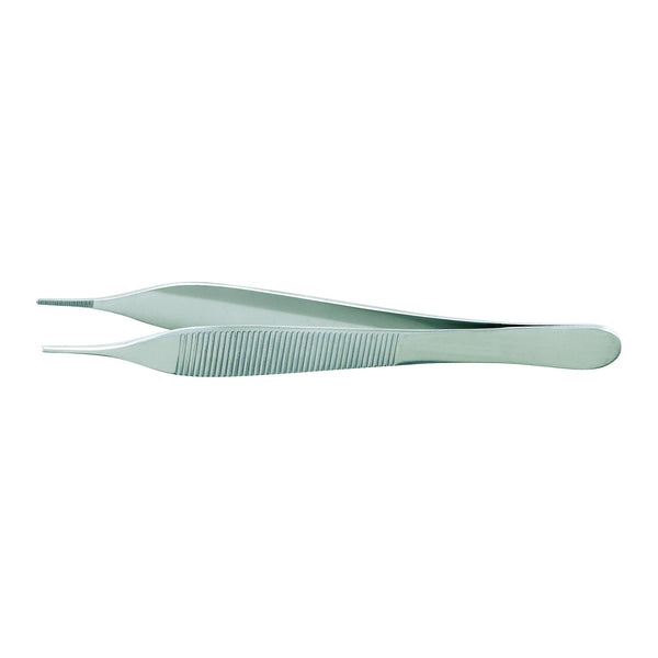 Dressing Forceps McKesson Argent™ Hudson-Ewald 4-3/4 Inch Length OR / Surgical Grade German Stainless Steel NonSterile NonLocking Thumb Handle Straight Serrated Tips