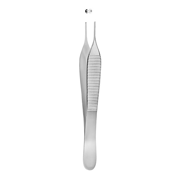 Tissue Forceps McKesson Argent™ Adson 4-3/4 Inch Length OR / Surgical Grade German Stainless Steel NonSterile NonLocking Thumb Handle Straight 2 X 3 Teeth