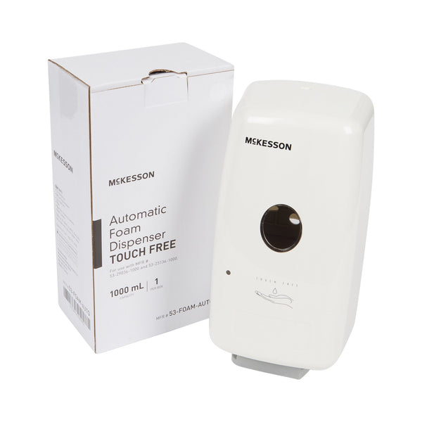 Hand Hygiene Dispenser McKesson White Plastic Touch Free 1000 mL Wall Mount